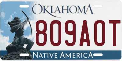 OK license plate 809AOT