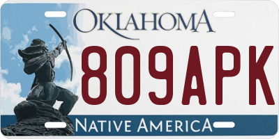 OK license plate 809APK