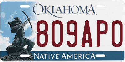 OK license plate 809APO