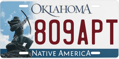 OK license plate 809APT
