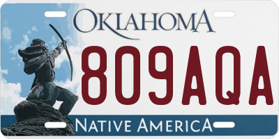 OK license plate 809AQA