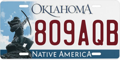 OK license plate 809AQB