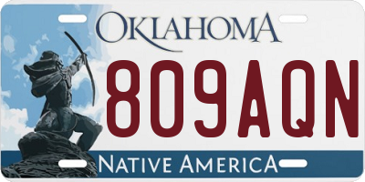 OK license plate 809AQN
