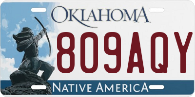 OK license plate 809AQY