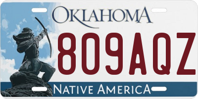 OK license plate 809AQZ