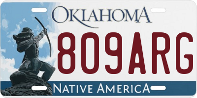 OK license plate 809ARG
