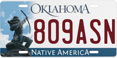OK license plate 809ASN
