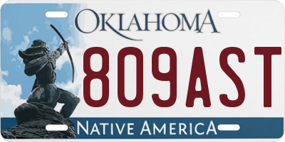 OK license plate 809AST