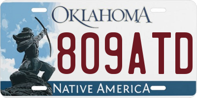 OK license plate 809ATD