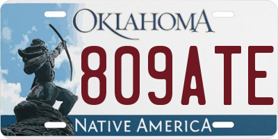 OK license plate 809ATE