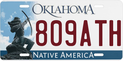 OK license plate 809ATH