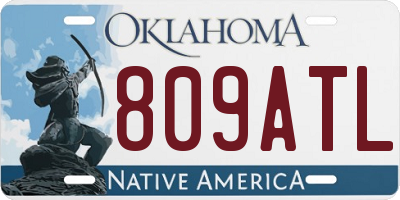 OK license plate 809ATL