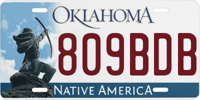 OK license plate 809BDB