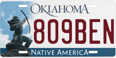 OK license plate 809BEN