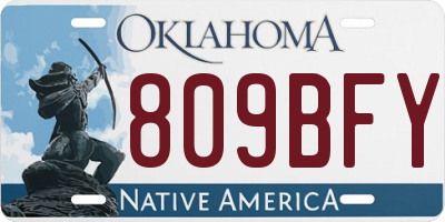 OK license plate 809BFY