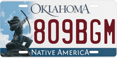 OK license plate 809BGM