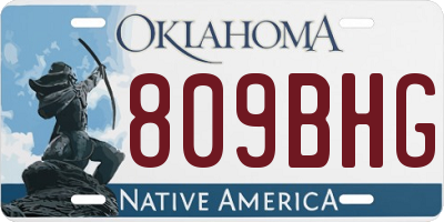 OK license plate 809BHG