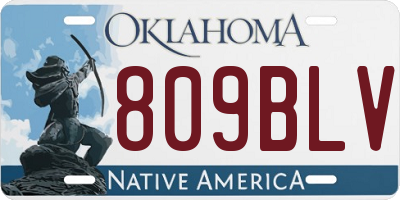 OK license plate 809BLV