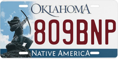 OK license plate 809BNP