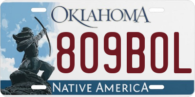 OK license plate 809BOL