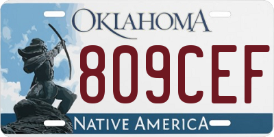 OK license plate 809CEF