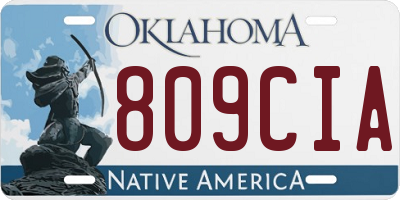 OK license plate 809CIA
