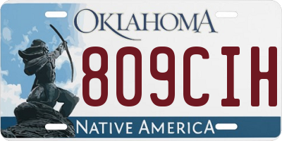 OK license plate 809CIH