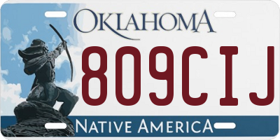OK license plate 809CIJ