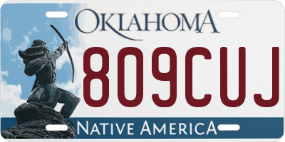 OK license plate 809CUJ