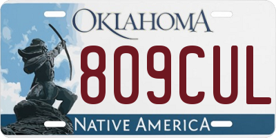 OK license plate 809CUL
