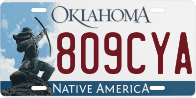 OK license plate 809CYA