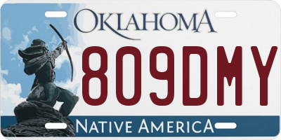 OK license plate 809DMY
