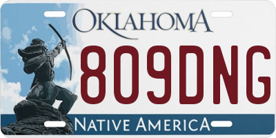 OK license plate 809DNG