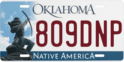 OK license plate 809DNP