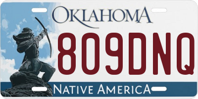 OK license plate 809DNQ