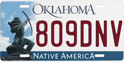 OK license plate 809DNV