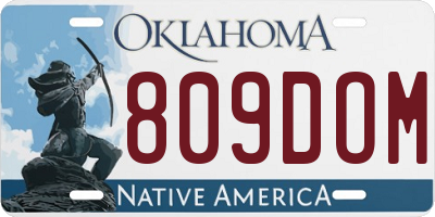 OK license plate 809DOM