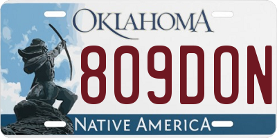 OK license plate 809DON