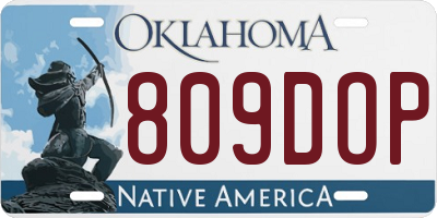 OK license plate 809DOP