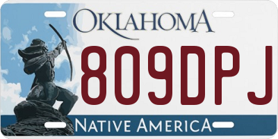 OK license plate 809DPJ