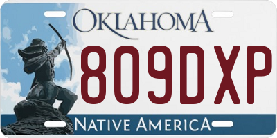 OK license plate 809DXP