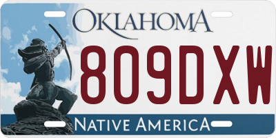 OK license plate 809DXW