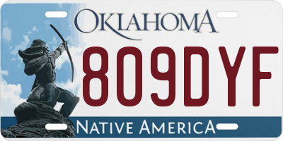 OK license plate 809DYF