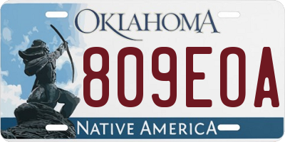 OK license plate 809EOA