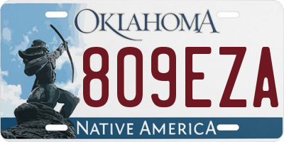 OK license plate 809EZA