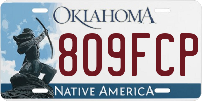 OK license plate 809FCP