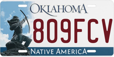 OK license plate 809FCV