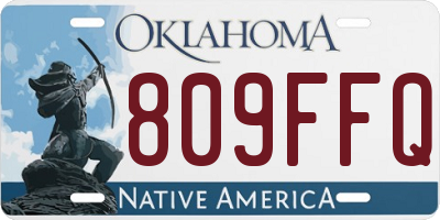 OK license plate 809FFQ