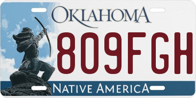 OK license plate 809FGH
