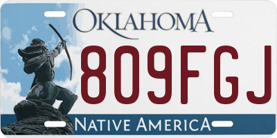 OK license plate 809FGJ